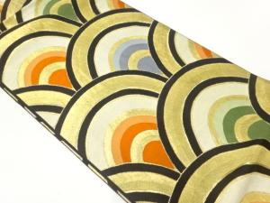 アンティーク　青海波模様織出し袋帯（材料）